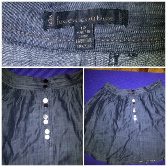 Denim Skirt with Pockets
