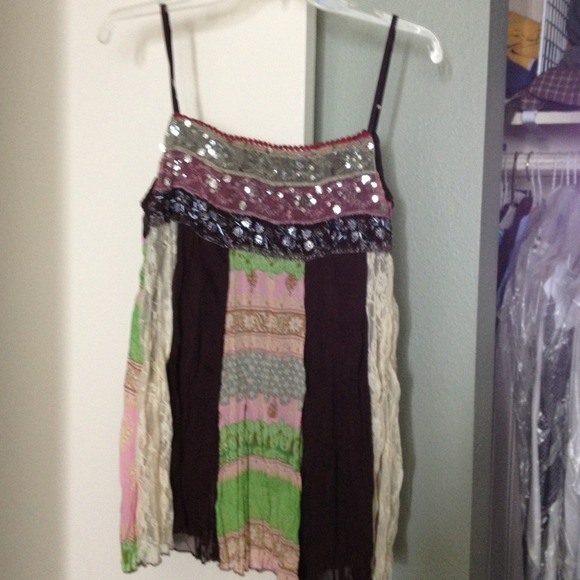 Patchwork baby doll shirt