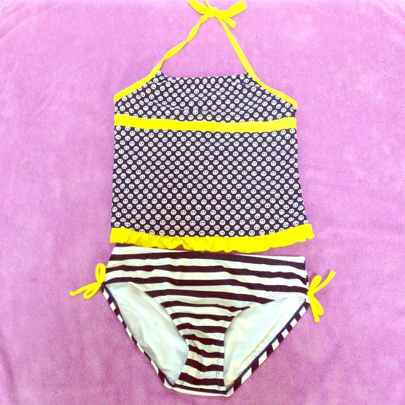 Piece sign and nautical tankini set