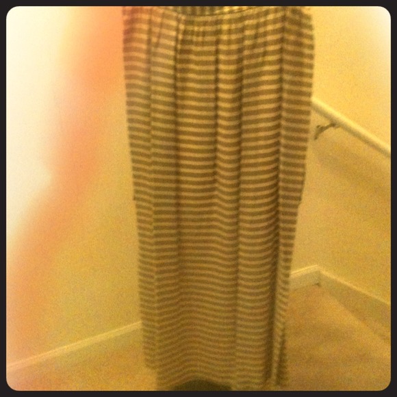 Brown stripe Maxis skirt.