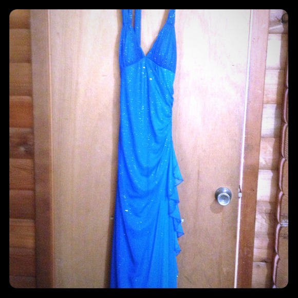 Dark blue sparkle Prom dress