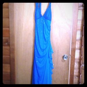 Dark blue sparkle Prom dress