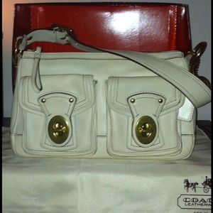 Auth Coach Legacy Leather Gardenia Shoulder bag