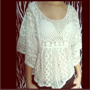 Lace flowing top