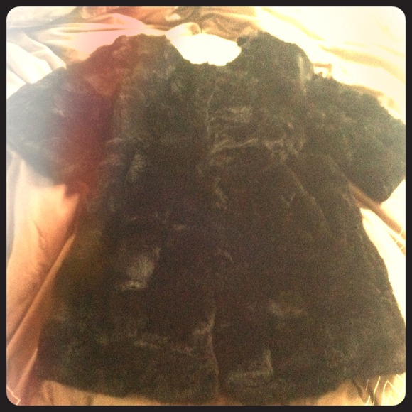 SOLD***Genuine Black Rabbit Fur Coat