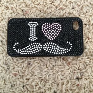 Iphone 4 black mustache case