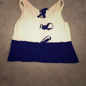 forever 21 black and white open back tank