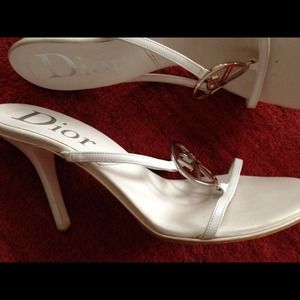 Dior logo white sandal