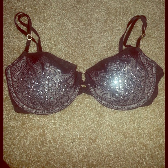 RARE VS Rhinestone and Lace Bra