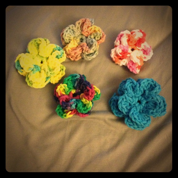 Hand crocheted flowers