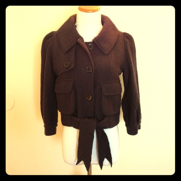 Bebe Bell Sleeve Charcoal Grey Crop Jacket