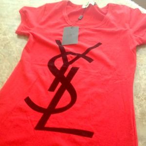 Ysl tshirt red short sleeve XL