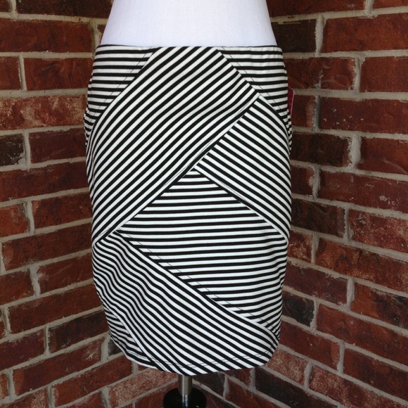 SOLD Black and white striped skirt