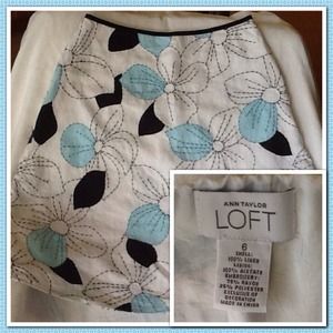 Ann Taylor Loft floral embroidered skirt.