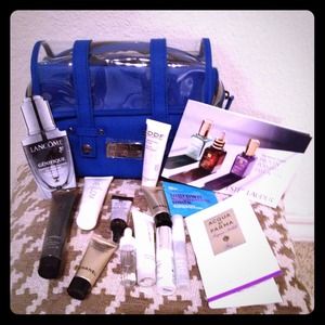 David chai for beauty.com cosmetic bag and samples