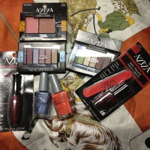 Makeup Bundle-Eye Shadow, Gloss, Nail Polish-Blush