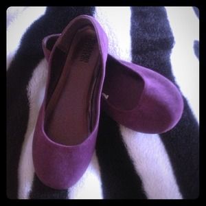 Suede flats.