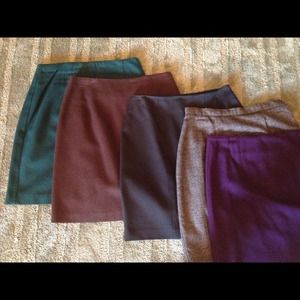 Bundle of 4 wool skirts and a tweed