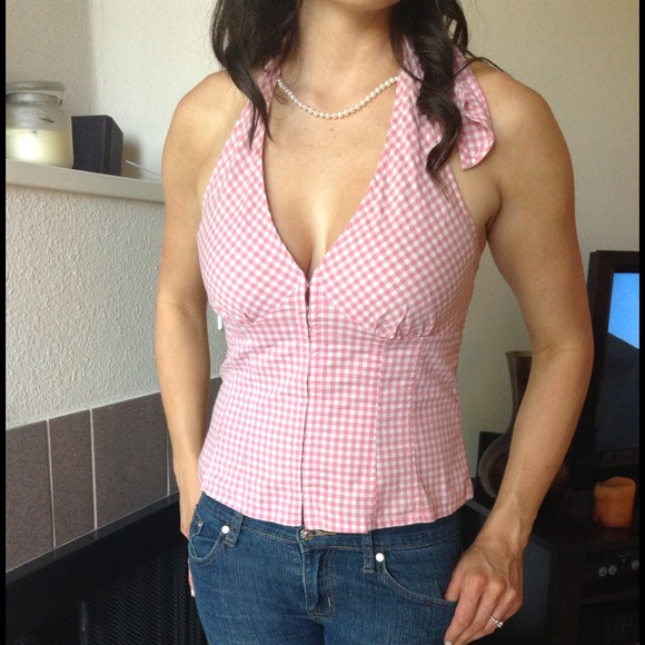 H&M Tops - Pink Plaid Halter