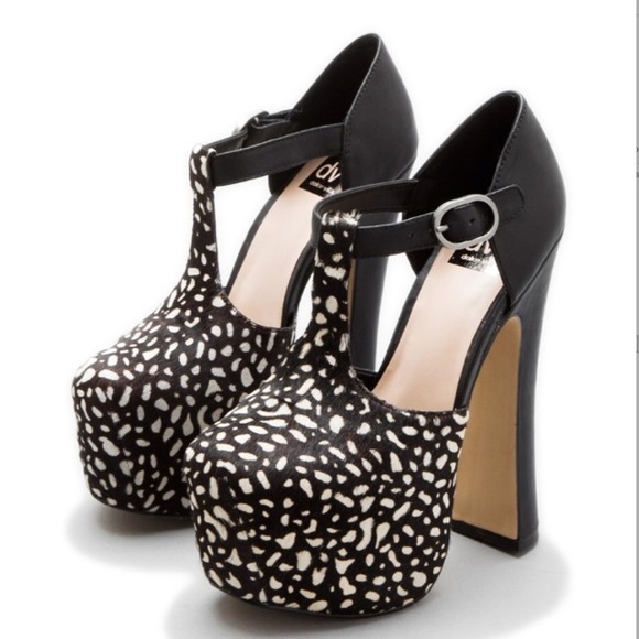 Dolce Vita black and white chunk heel platforms - Picture 1 of 3