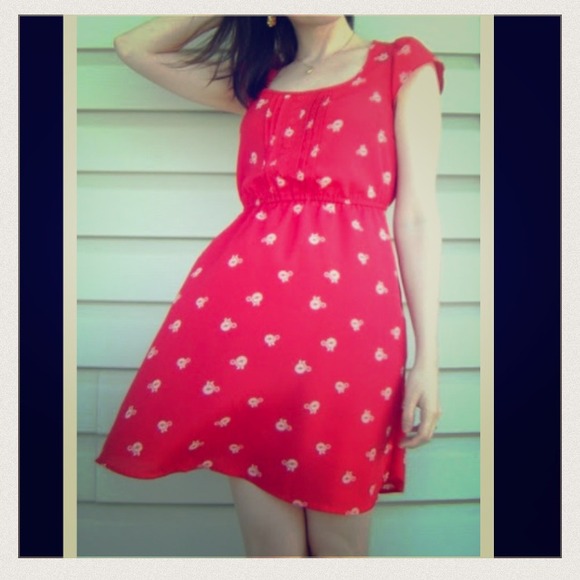 🚫Sold🚫Xhilaration red bicycle print dress - Picture 4 of 4