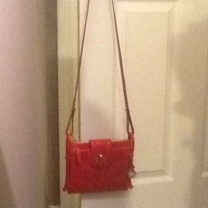 Brahmin red over the shoulder purse
