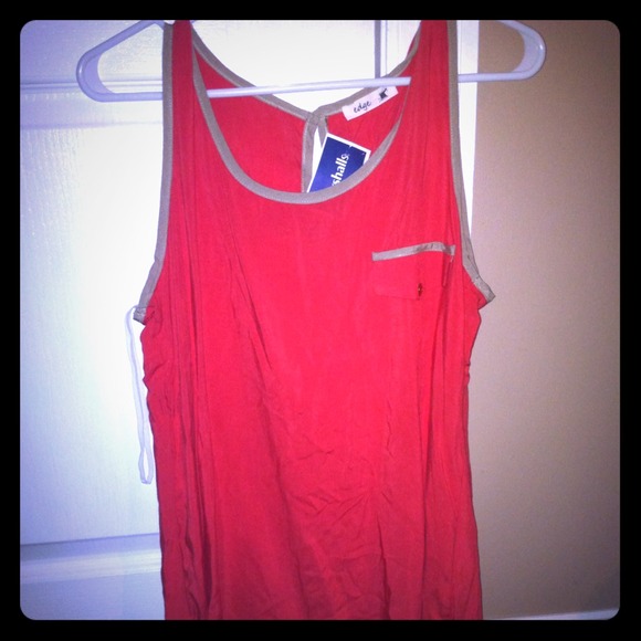 Tank top peach and tan with a pocket - Picture 1 of 2