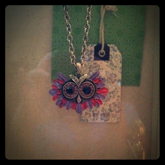 Adorable Owl Pendant Silver (color) Necklace.