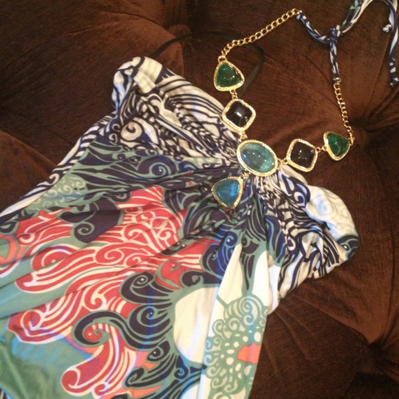 Halter top with large stones