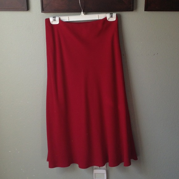 Ann Taylor loft red midi skirt