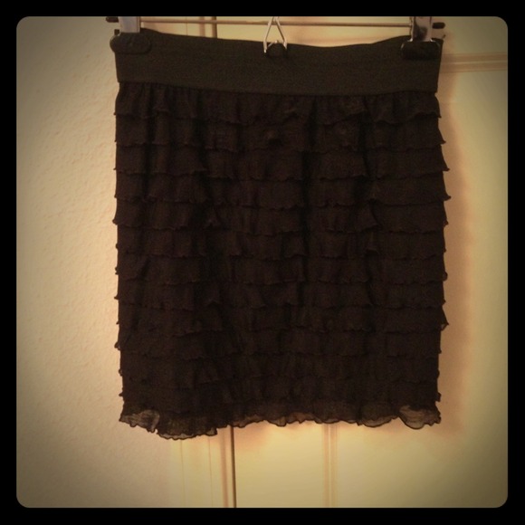 Black Ruffle Skirt
