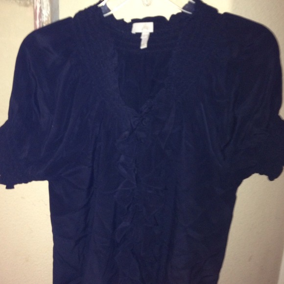 Black silky top by Joie.
