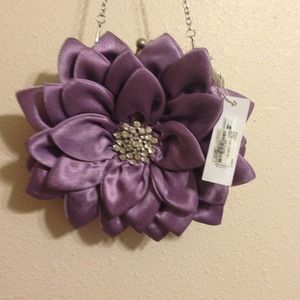 Purple flower clutch