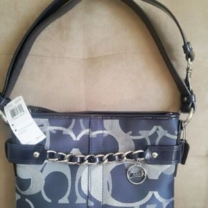 100% authentic coach color navy with tag price.