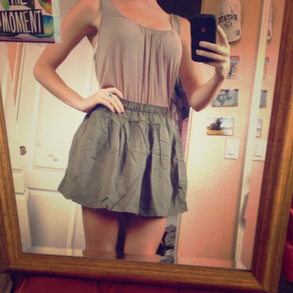 olive green skirt