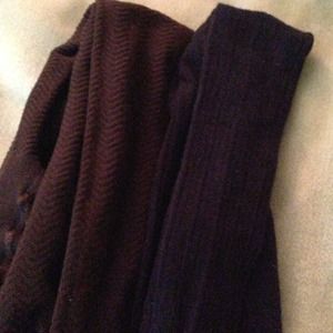 2 F21 tights. Brown & Dark Blue