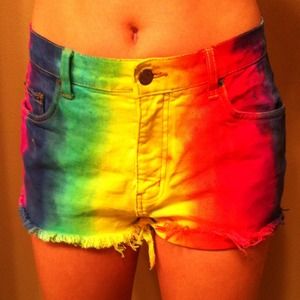Tie dye high waisted shorts