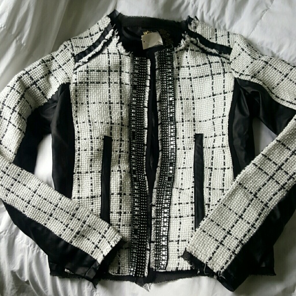 Wet seal rhinestone tweed blazer jacket sz s