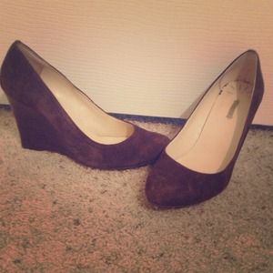 *RESERVED* Suede Brown Wedge Heels *RESERVED*