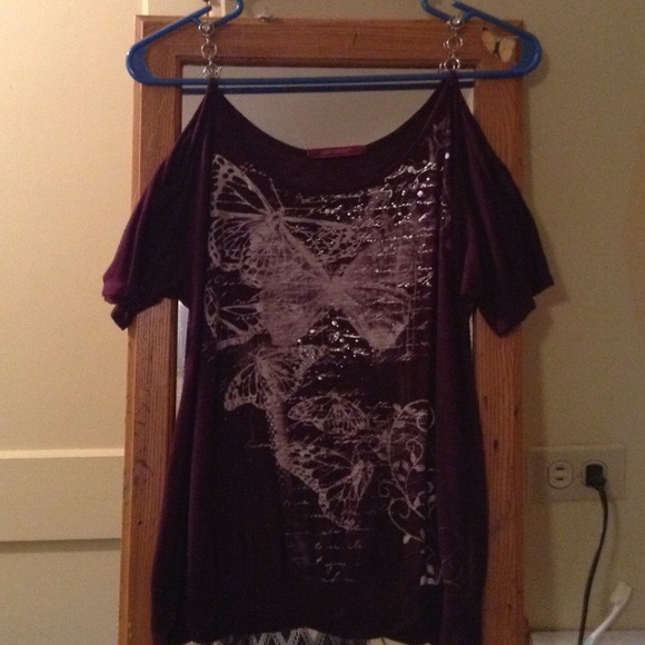 Purple Julie's Closet Open Shoulder With Chain