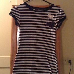 Black and White Eyeshadow Striped Top