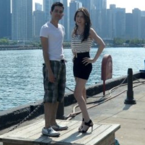 * SOLD * Nautical Navy & White Striped Dress - Picture 3 of 4