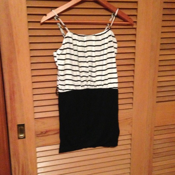 * SOLD * Nautical Navy & White Striped Dress - Picture 4 of 4