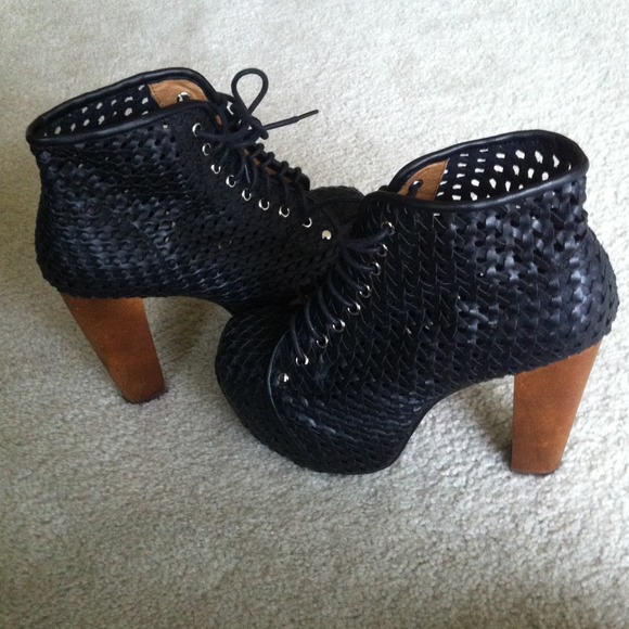 Jeffrey Campbell Woven Litas in Black