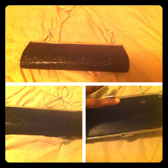 SOLD Vintage black clutch with sparkles