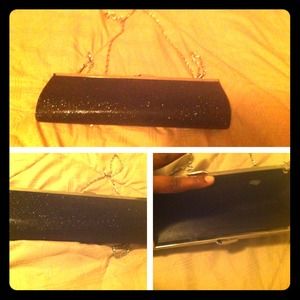 SOLD Vintage black clutch with sparkles