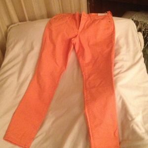 Old navy rockstar skinny orange polka dot jeans