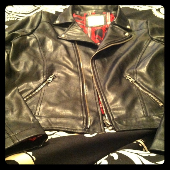 Black leather Justice jacket