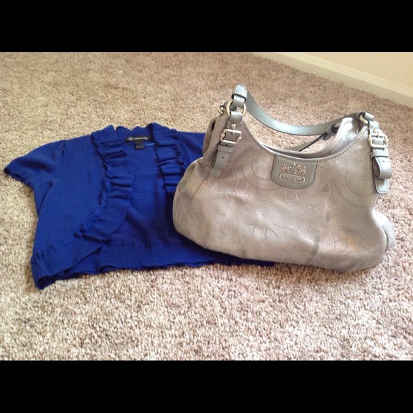 Silver Shimmer Coach Handbag