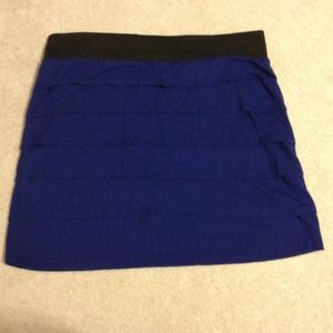 Blue body con mini skirt